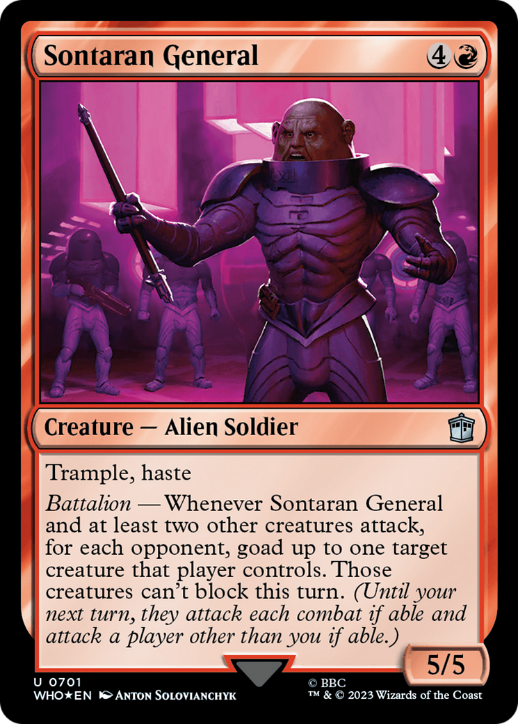 Sontaran General (Surge Foil) [Doctor Who] MTG Single Magic: The Gathering    | Red Claw Gaming