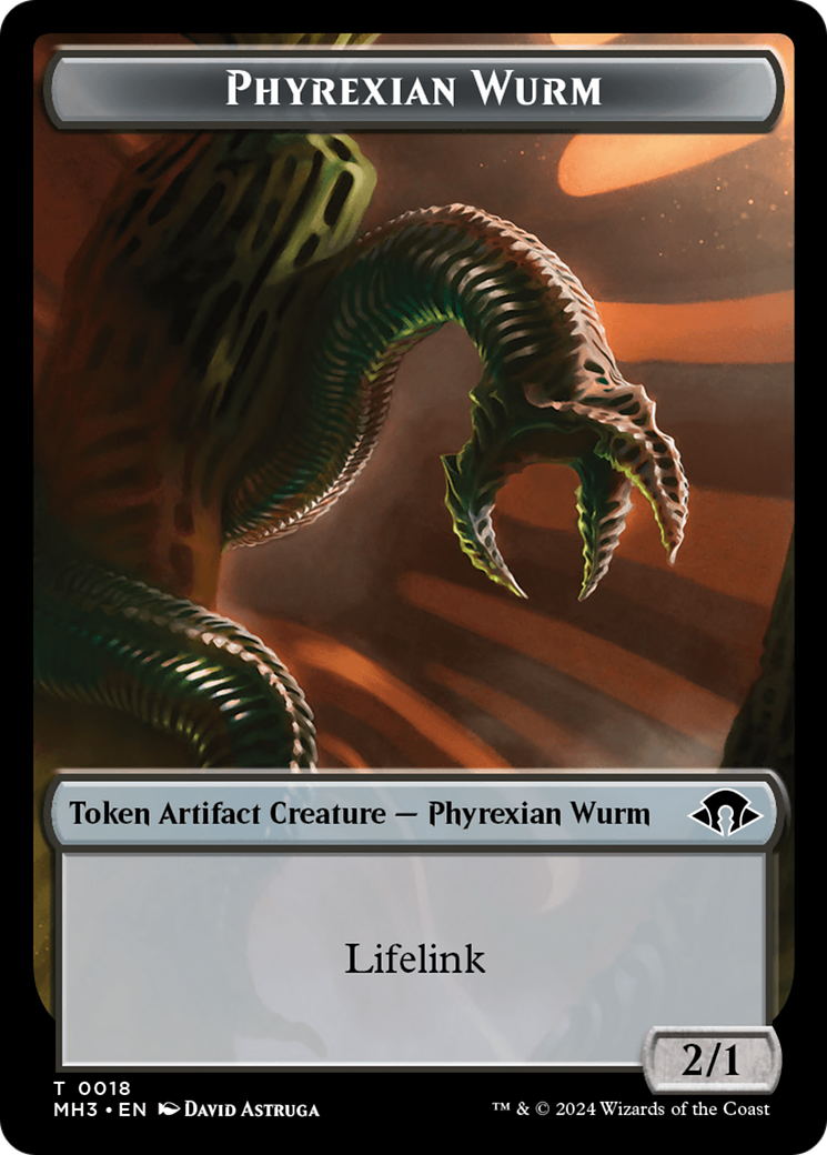 Phyrexian Wurm Token (0018) [Modern Horizons 3 Tokens] MTG Single Magic: The Gathering    | Red Claw Gaming