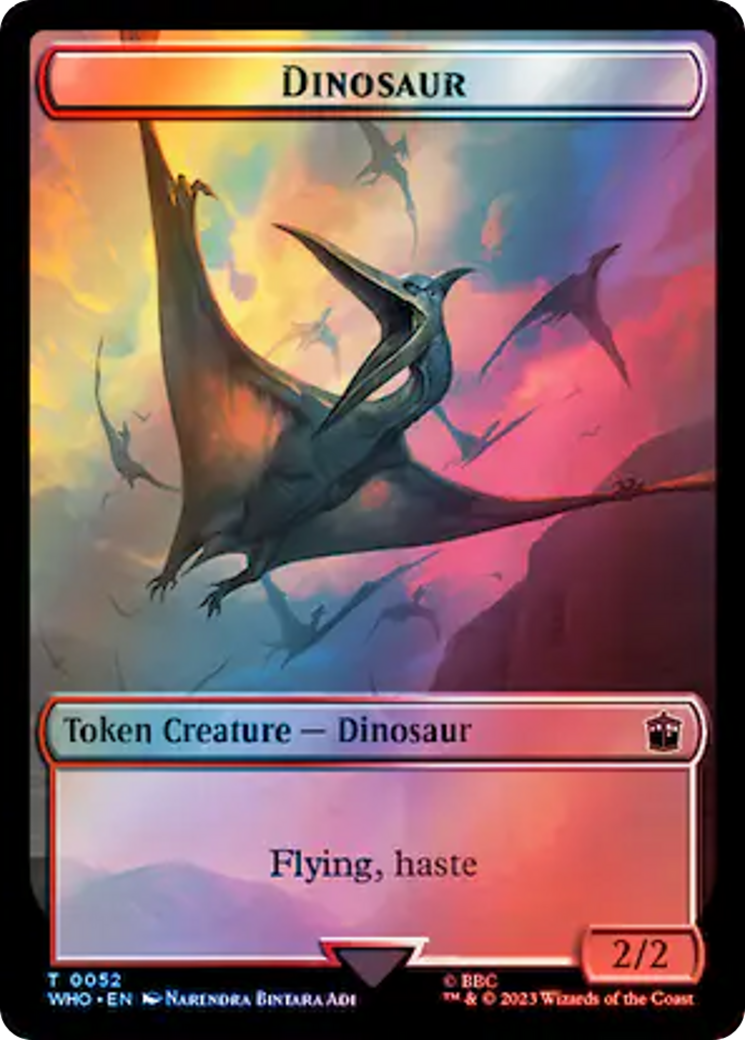 Alien // Dinosaur Double-Sided Token (Surge Foil) [Doctor Who Tokens] MTG Single Magic: The Gathering | Red Claw Gaming