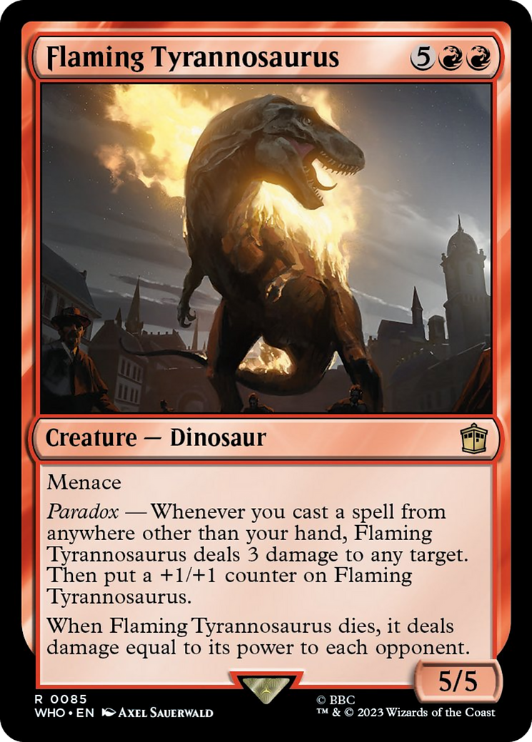 Flaming Tyrannosaurus [Doctor Who] MTG Single Magic: The Gathering    | Red Claw Gaming