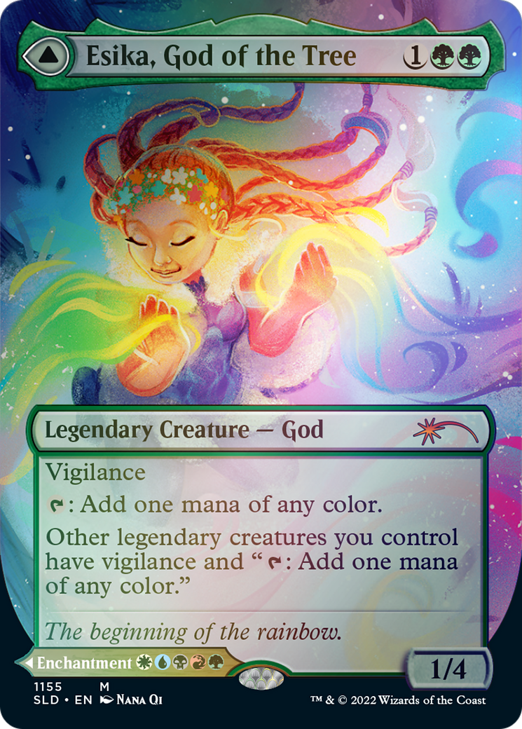 Esika, God of the Tree // The Prismatic Bridge (Borderless) [Secret Lair: From Cute to Brute] MTG Single Magic: The Gathering    | Red Claw Gaming