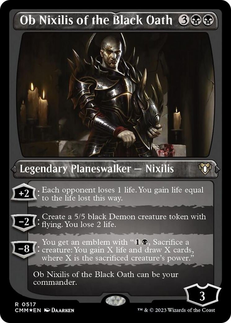 Ob Nixilis of the Black Oath (Foil Etched) [Commander Masters] MTG Single Magic: The Gathering    | Red Claw Gaming