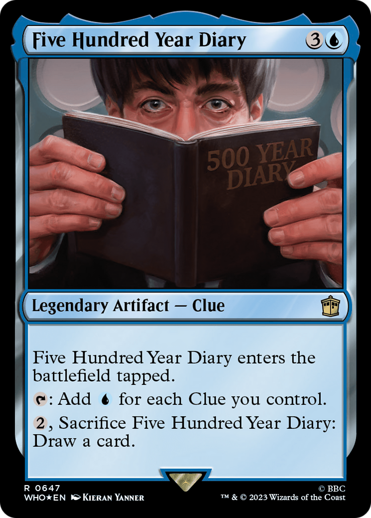 Five Hundred Year Diary (Surge Foil) [Doctor Who] MTG Single Magic: The Gathering    | Red Claw Gaming