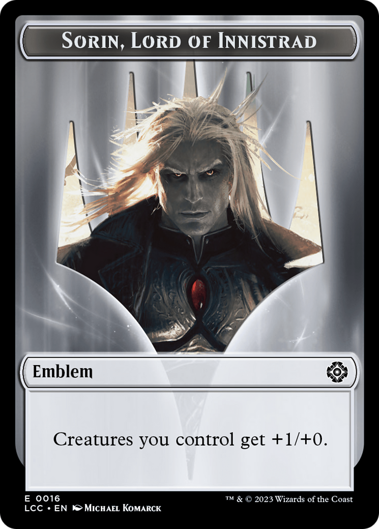 Emblem - Sorin, Lord of Innistrad // Vampire (0004) Double-Sided Token [The Lost Caverns of Ixalan Commander Tokens] MTG Single Magic: The Gathering    | Red Claw Gaming