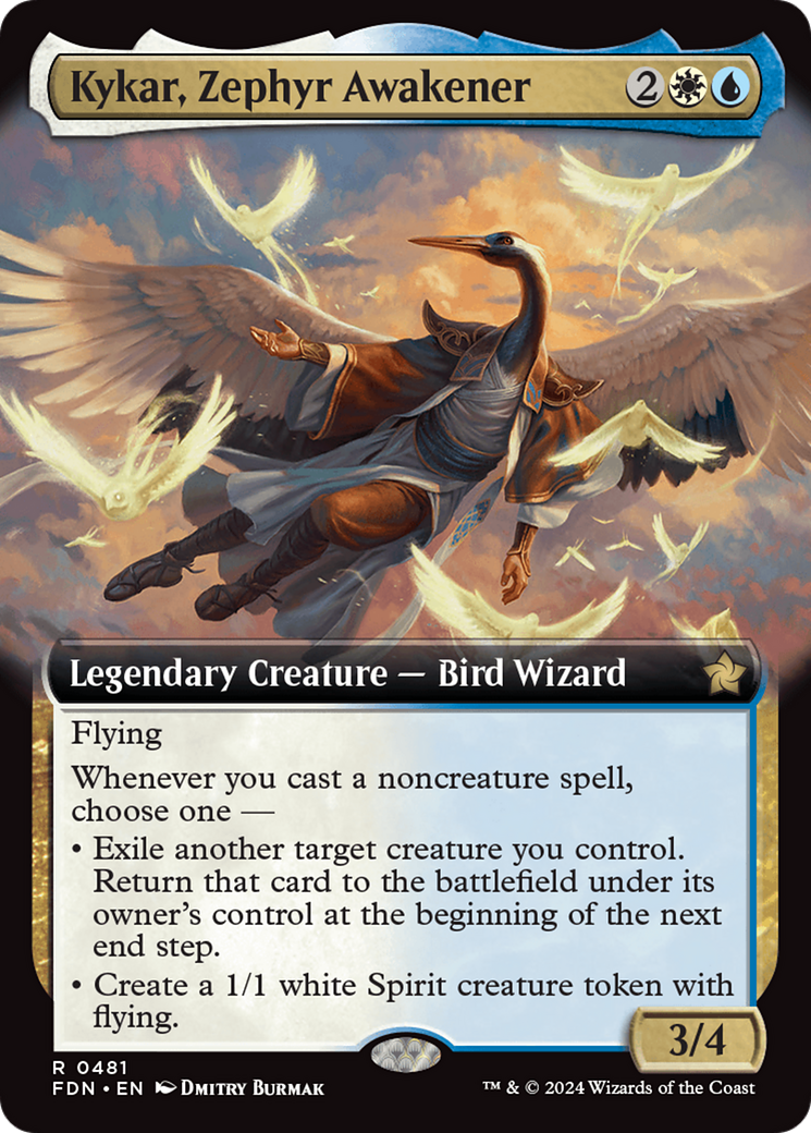 Kykar, Zephyr Awakener (Extended Art) [Foundations] MTG Single Magic: The Gathering    | Red Claw Gaming