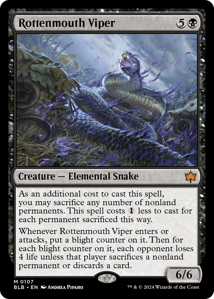 Rottenmouth Viper [Bloomburrow] MTG Single Magic: The Gathering    | Red Claw Gaming