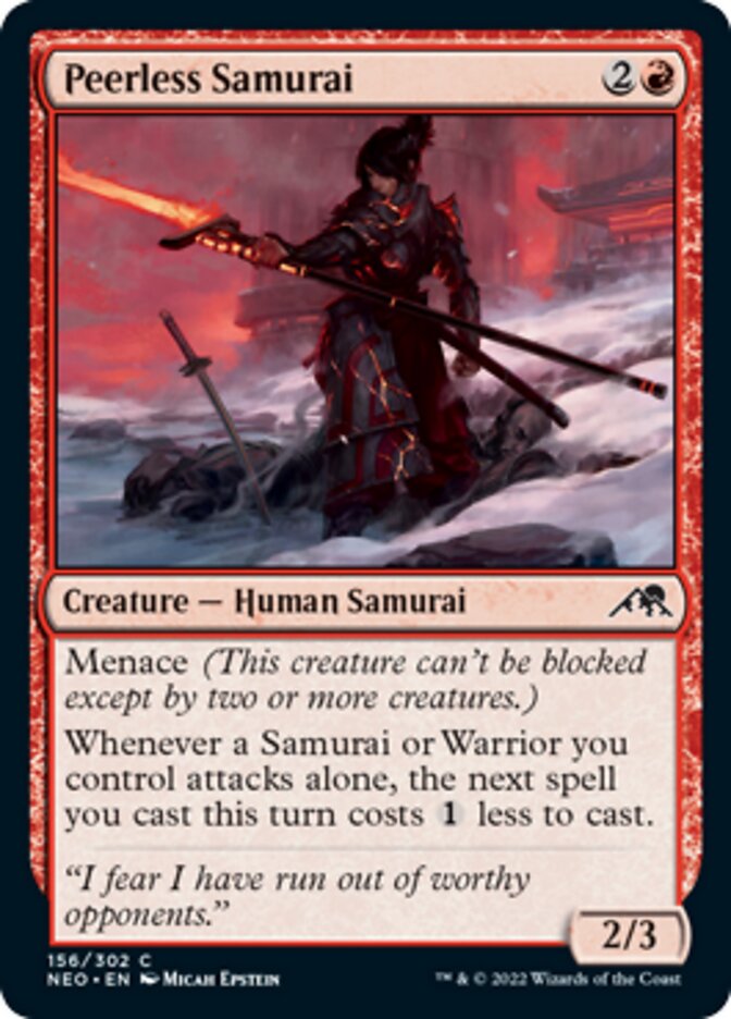 Peerless Samurai [Kamigawa: Neon Dynasty] MTG Single Magic: The Gathering    | Red Claw Gaming