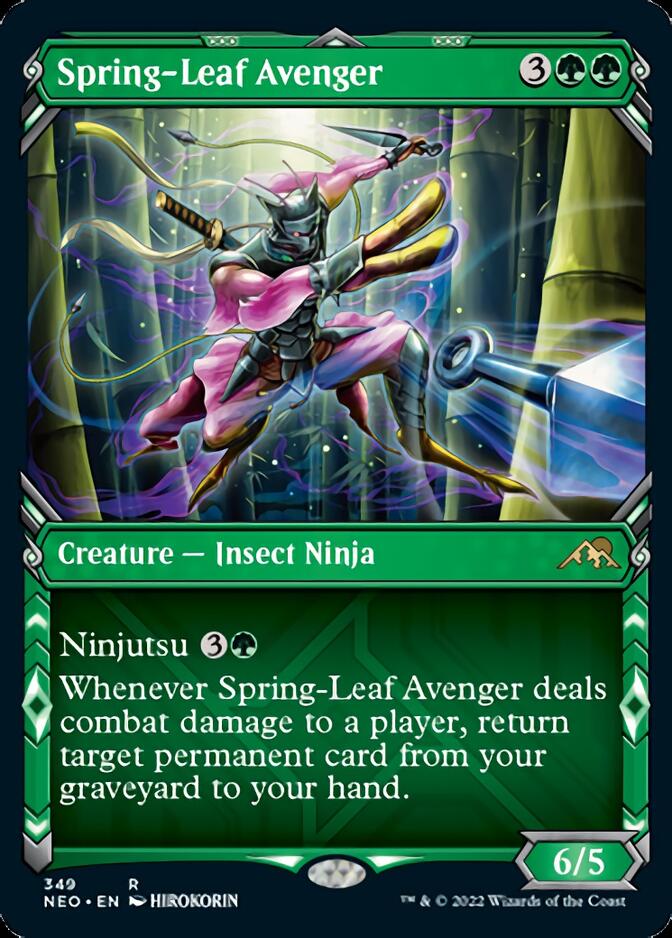 Spring-Leaf Avenger (Showcase Ninja) [Kamigawa: Neon Dynasty] MTG Single Magic: The Gathering    | Red Claw Gaming