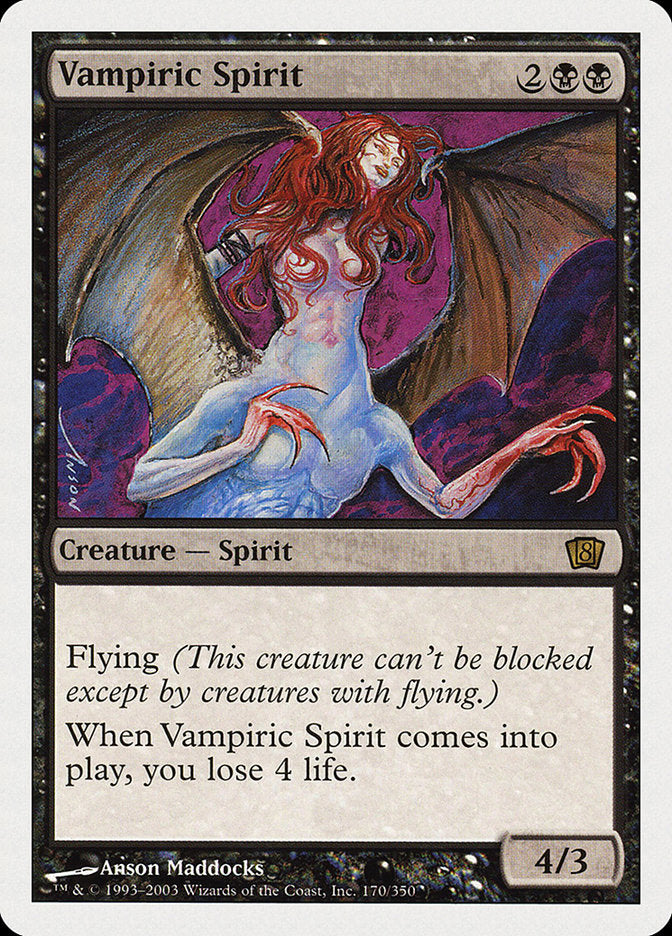 Vampiric Spirit (8th Edition) [Oversize Cards] MTG Single Magic: The Gathering    | Red Claw Gaming