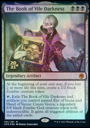 The Book of Vile Darkness [Dungeons & Dragons: Adventures in the Forgotten Realms Prerelease Promos] MTG Single Magic: The Gathering | Red Claw Gaming