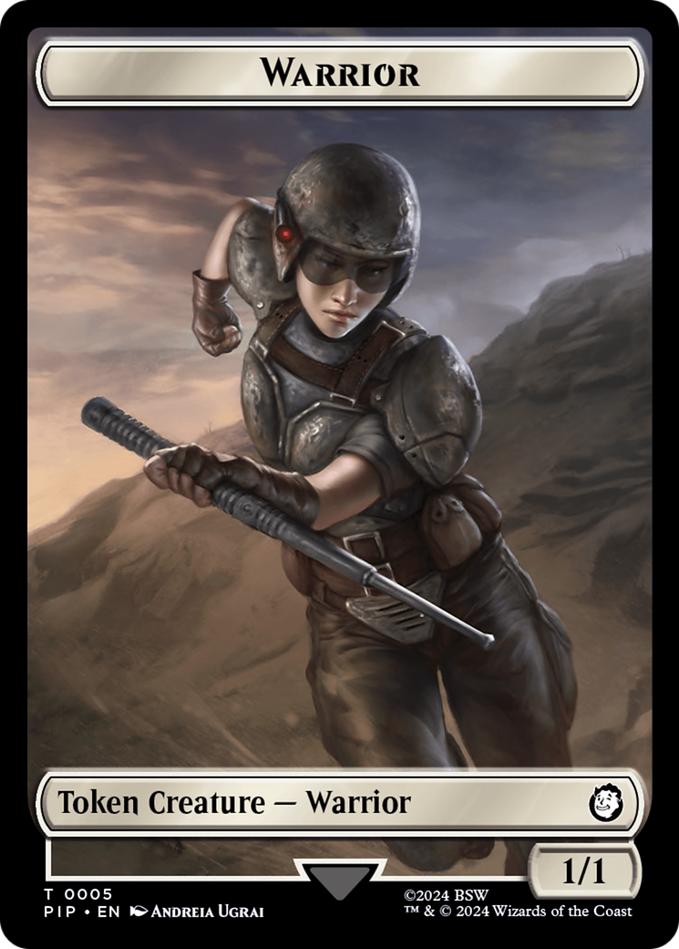 Radiation // Warrior Double-Sided Token [Fallout Tokens] MTG Single Magic: The Gathering    | Red Claw Gaming