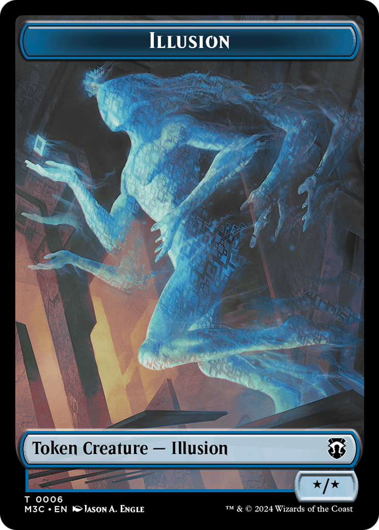 Illusion (Ripple Foil) // Servo Double-Sided Token [Modern Horizons 3 Commander Tokens] MTG Single Magic: The Gathering    | Red Claw Gaming