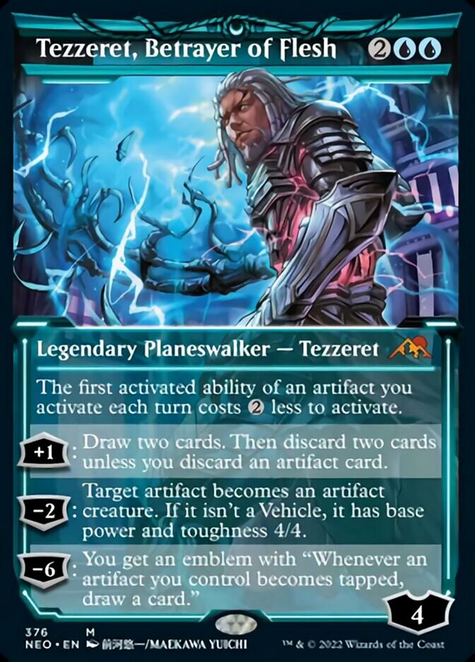 Tezzeret, Betrayer of Flesh (Showcase Soft Glow) [Kamigawa: Neon Dynasty] MTG Single Magic: The Gathering    | Red Claw Gaming