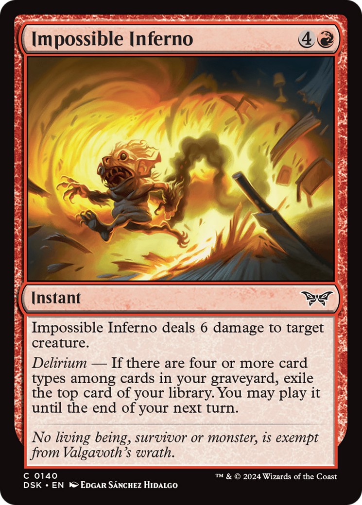 Impossible Inferno [Duskmourn: House of Horror] MTG Single Magic: The Gathering    | Red Claw Gaming