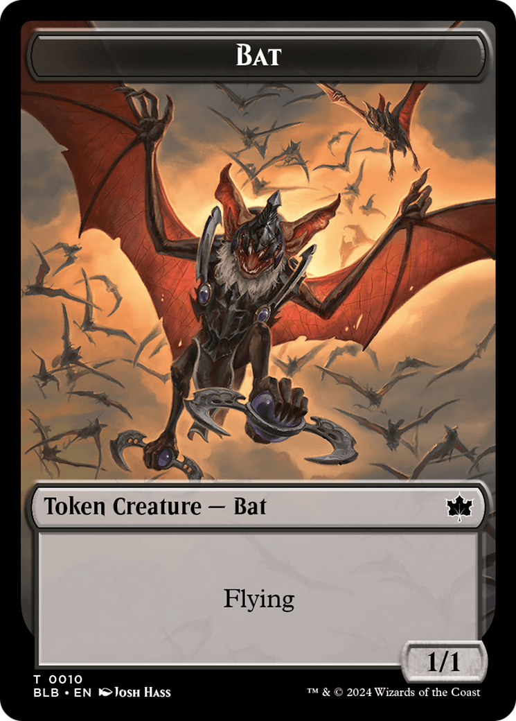 Bat // Intrepid Rabbit Double-Sided Token [Bloomburrow Tokens] MTG Single Magic: The Gathering    | Red Claw Gaming