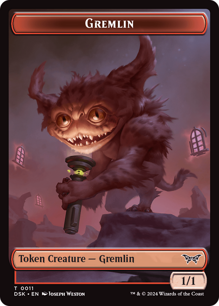 Glimmer // Gremlin Double-Sided Token [Duskmourn: House of Horror Tokens] MTG Single Magic: The Gathering    | Red Claw Gaming