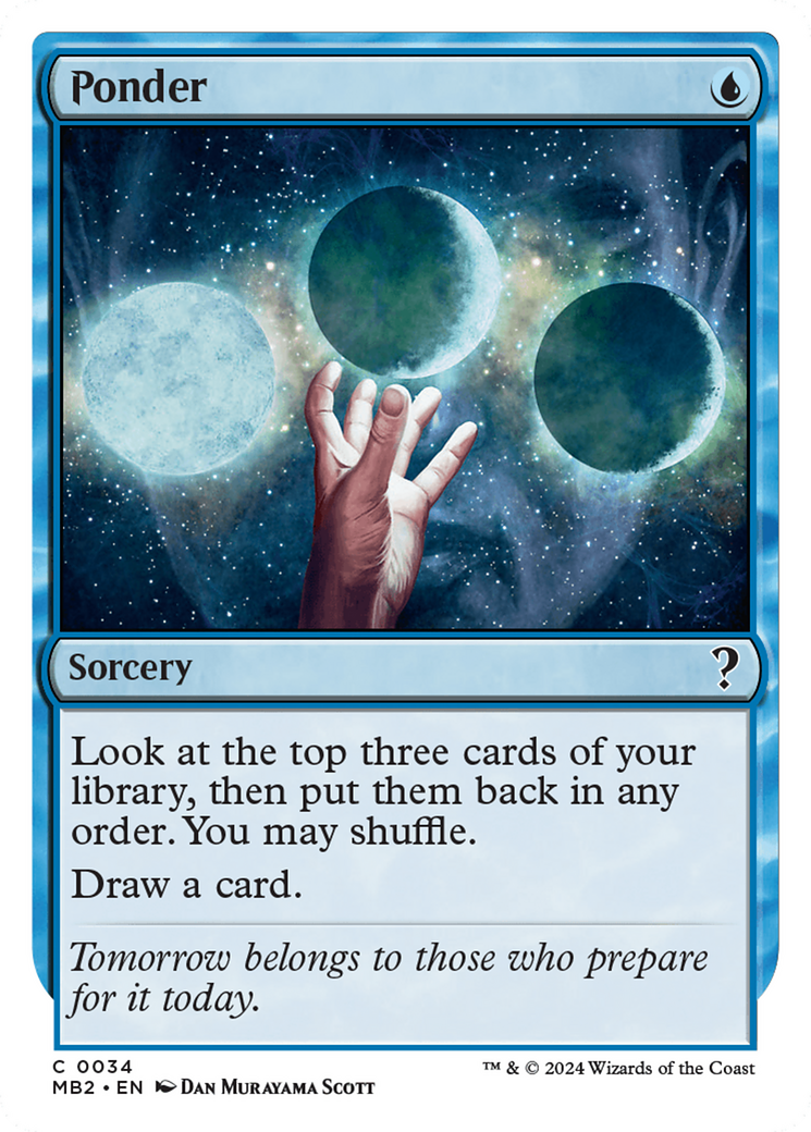 Ponder (White Border) [Mystery Booster 2] MTG Single Magic: The Gathering    | Red Claw Gaming