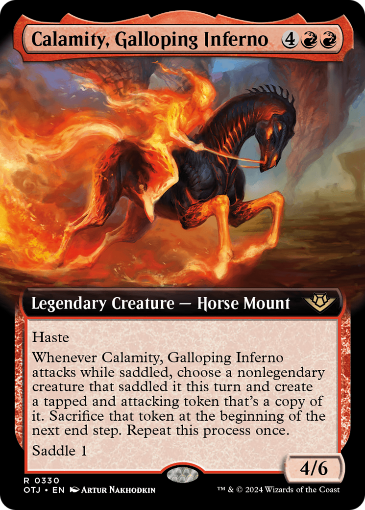 Calamity, Galloping Inferno (Extended Art) [Outlaws of Thunder Junction] MTG Single Magic: The Gathering    | Red Claw Gaming