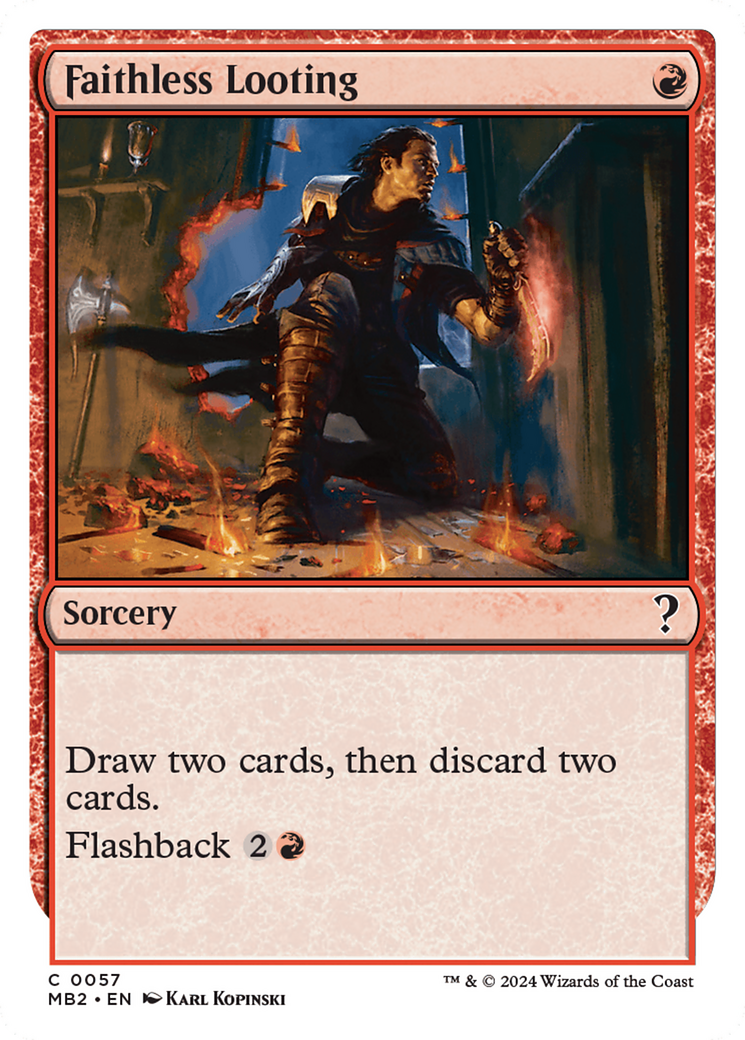 Faithless Looting (White Border) [Mystery Booster 2] MTG Single Magic: The Gathering    | Red Claw Gaming