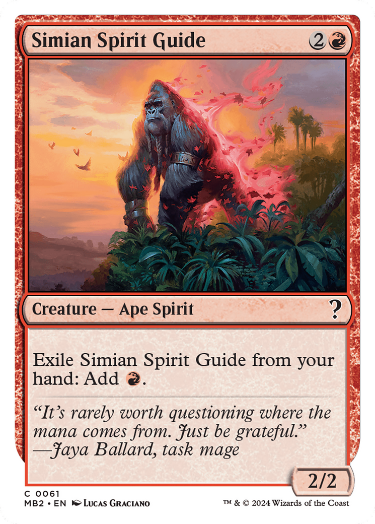 Simian Spirit Guide (White Border) [Mystery Booster 2] MTG Single Magic: The Gathering    | Red Claw Gaming