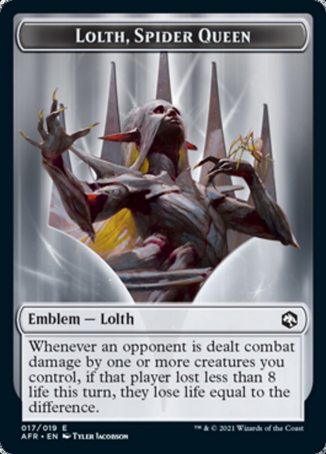 Lolth, Spider Queen Emblem [Dungeons & Dragons: Adventures in the Forgotten Realms Tokens] MTG Single Magic: The Gathering    | Red Claw Gaming