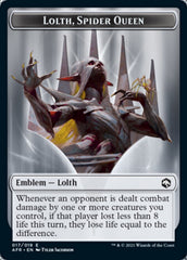 Spider // Lolth, Spider Queen Emblem Double-Sided Token [Dungeons & Dragons: Adventures in the Forgotten Realms Tokens] MTG Single Magic: The Gathering    | Red Claw Gaming