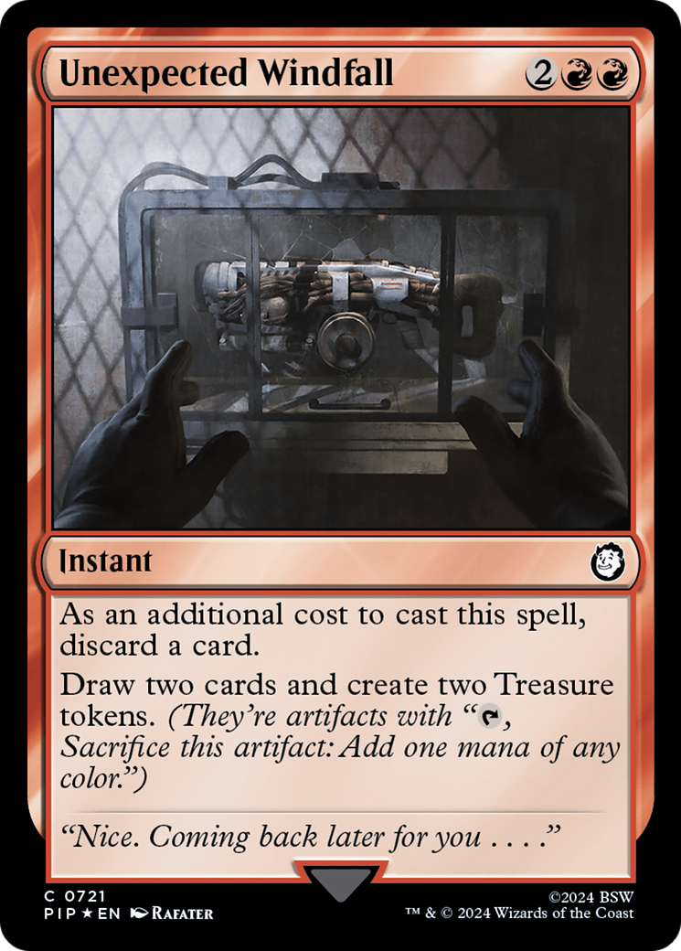 Unexpected Windfall (Surge Foil) [Fallout] MTG Single Magic: The Gathering    | Red Claw Gaming