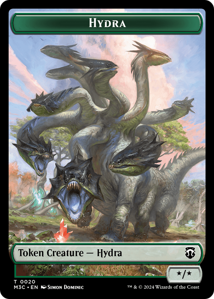 Hydra (Ripple Foil) // Boar Double-Sided Token [Modern Horizons 3 Commander Tokens] MTG Single Magic: The Gathering    | Red Claw Gaming