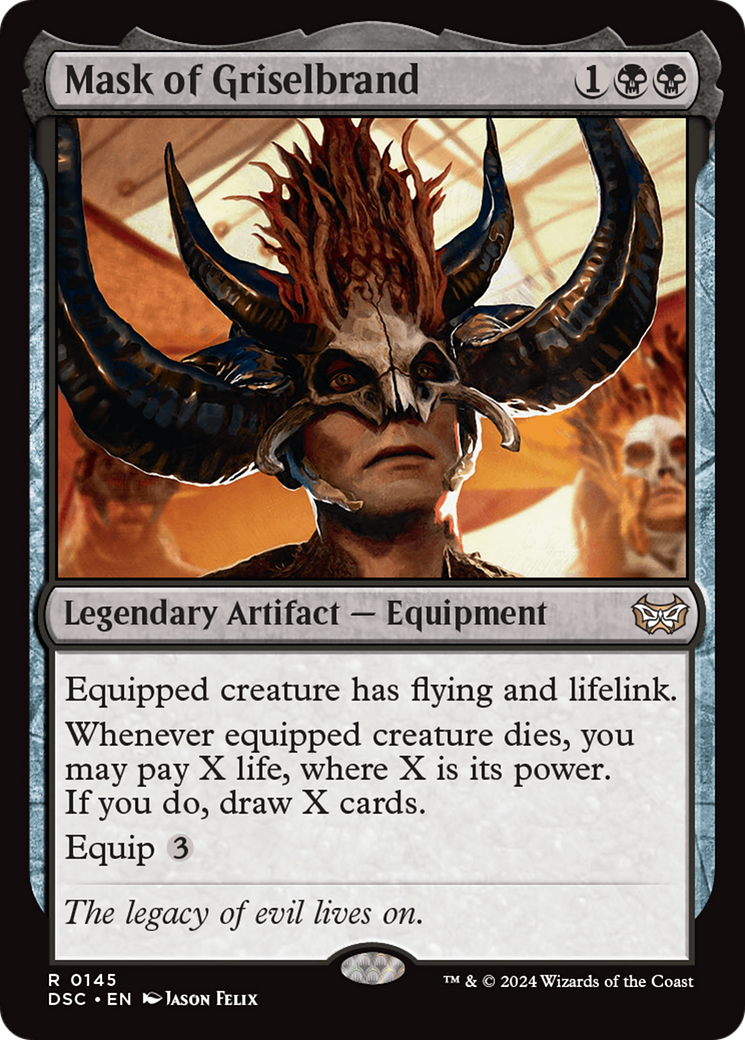 Mask of Griselbrand [Duskmourn: House of Horror Commander] MTG Single Magic: The Gathering    | Red Claw Gaming