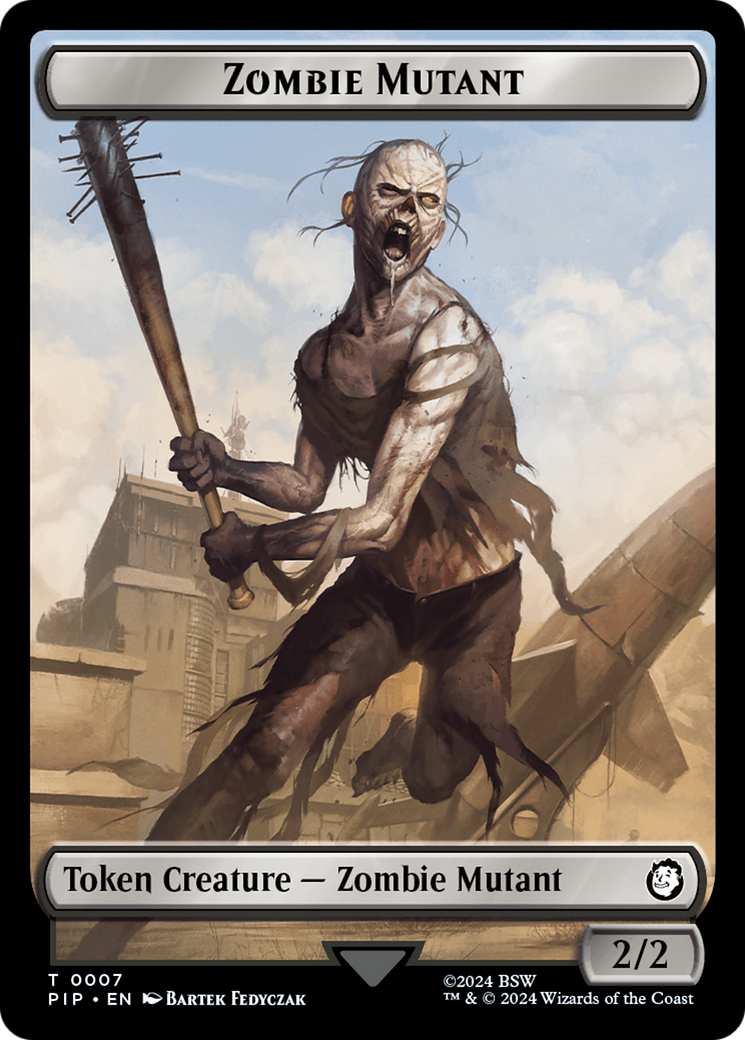 Zombie Mutant // Clue Double-Sided Token [Fallout Tokens] MTG Single Magic: The Gathering    | Red Claw Gaming