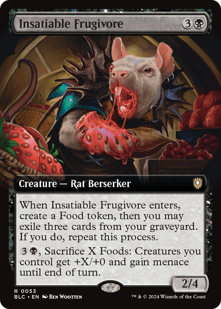 Insatiable Frugivore (Extended Art) [Bloomburrow Commander] MTG Single Magic: The Gathering    | Red Claw Gaming