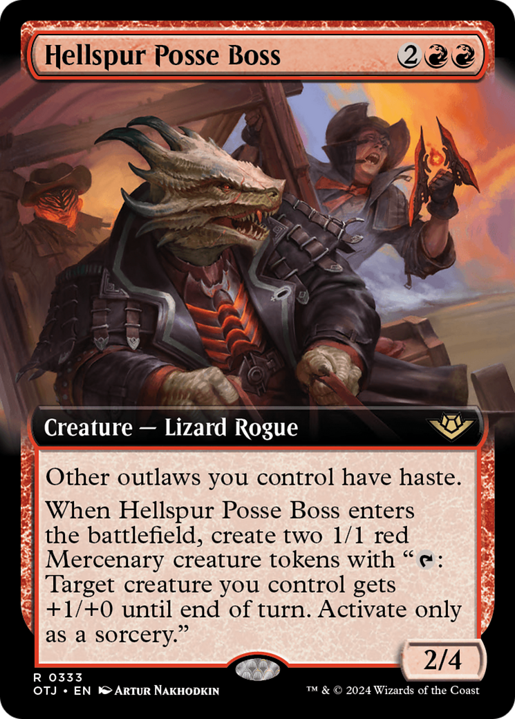 Hellspur Posse Boss (Extended Art) [Outlaws of Thunder Junction] MTG Single Magic: The Gathering    | Red Claw Gaming