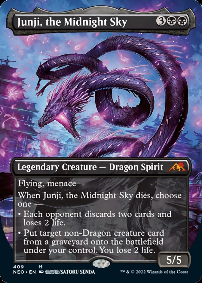 Junji, the Midnight Sky (Borderless Alternate Art) [Kamigawa: Neon Dynasty] MTG Single Magic: The Gathering    | Red Claw Gaming