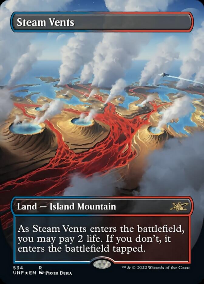 Steam Vents (Borderless) (Galaxy Foil) [Unfinity] MTG Single Magic: The Gathering    | Red Claw Gaming