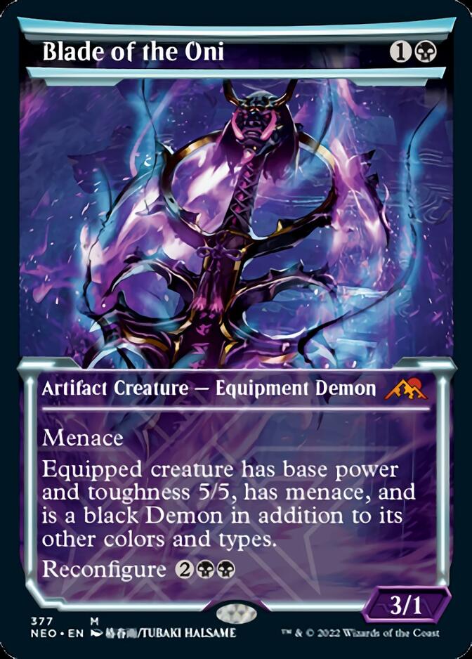 Blade of the Oni (Showcase Soft Glow) [Kamigawa: Neon Dynasty] MTG Single Magic: The Gathering    | Red Claw Gaming