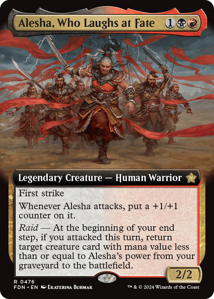 Alesha, Who Laughs at Fate (Extended Art) [Foundations] MTG Single Magic: The Gathering | Red Claw Gaming