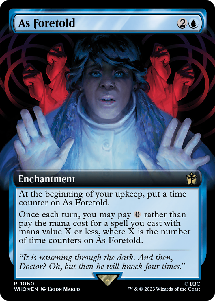 As Foretold (Extended Art) (Surge Foil) [Doctor Who] MTG Single Magic: The Gathering    | Red Claw Gaming