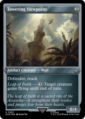 Towering Viewpoint (Foil Etched) [Assassin's Creed] MTG Single Magic: The Gathering    | Red Claw Gaming