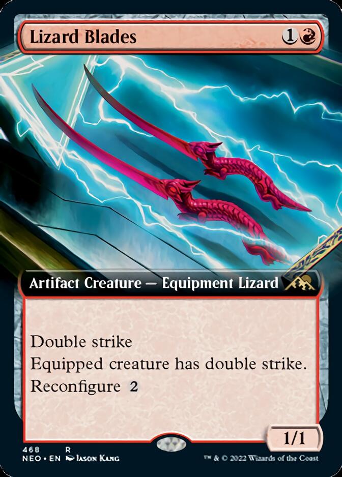 Lizard Blades (Extended Art) [Kamigawa: Neon Dynasty] MTG Single Magic: The Gathering    | Red Claw Gaming