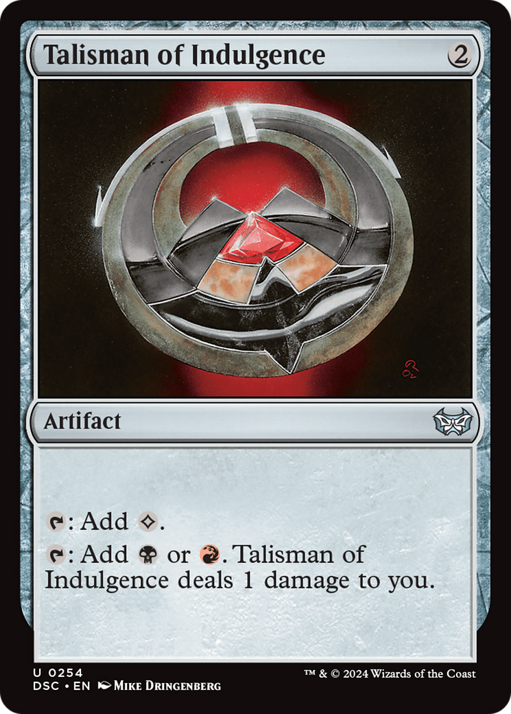 Talisman of Indulgence [Duskmourn: House of Horror Commander] MTG Single Magic: The Gathering    | Red Claw Gaming