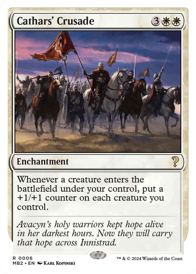 Cathars' Crusade (White Border) [Mystery Booster 2] MTG Single Magic: The Gathering    | Red Claw Gaming