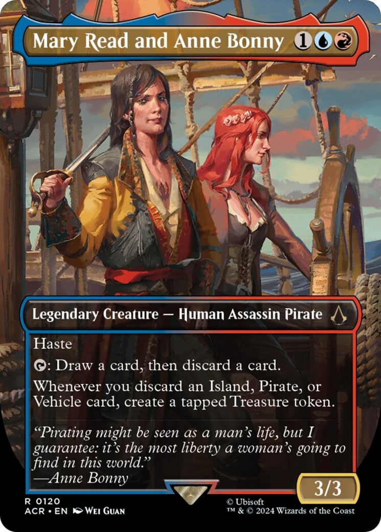 Mary Read and Anne Bonny (Borderless) [Assassin's Creed] MTG Single Magic: The Gathering    | Red Claw Gaming