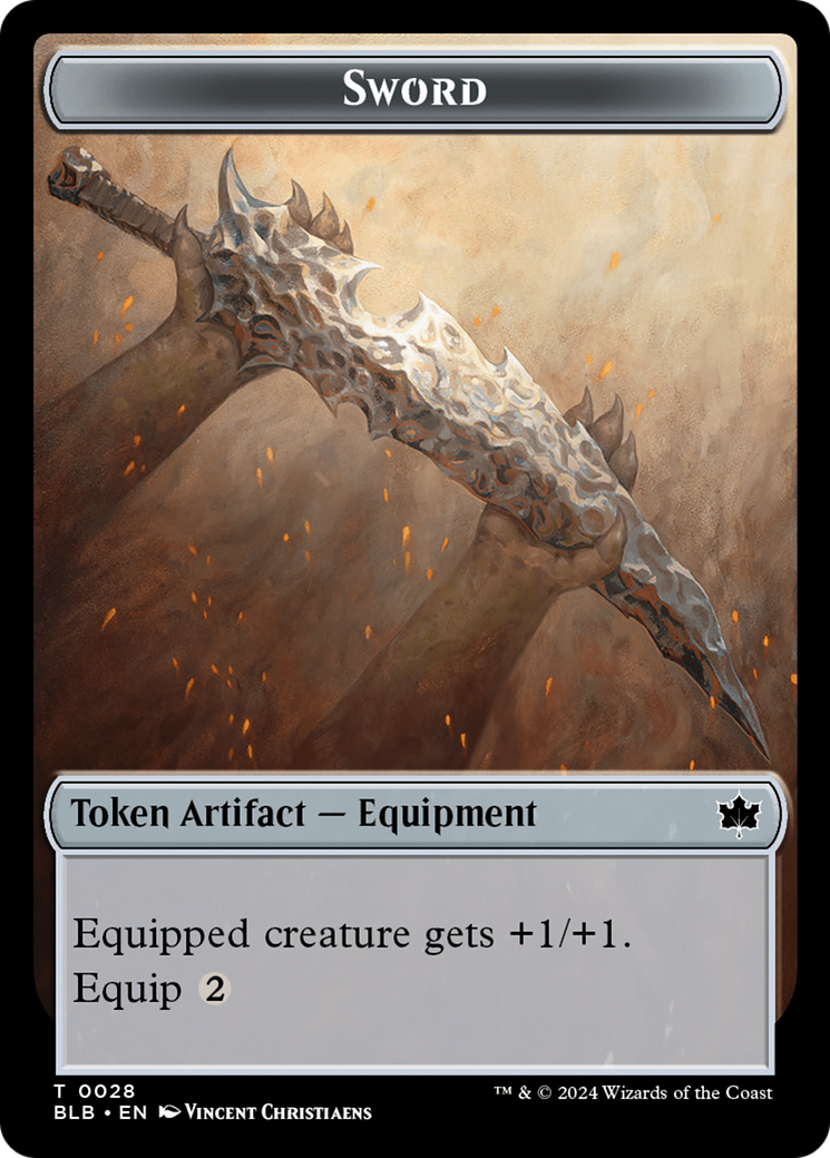 Sword Token [Bloomburrow Tokens] MTG Single Magic: The Gathering    | Red Claw Gaming