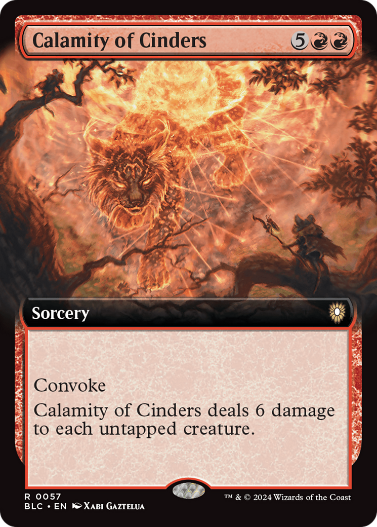 Calamity of Cinders (Extended Art) [Bloomburrow Commander] MTG Single Magic: The Gathering    | Red Claw Gaming