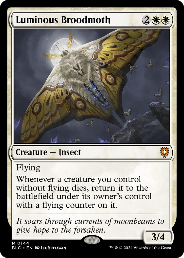 Luminous Broodmoth [Bloomburrow Commander] MTG Single Magic: The Gathering    | Red Claw Gaming