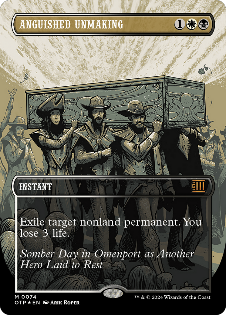 Anguished Unmaking (Textured Foil) [Outlaws of Thunder Junction: Breaking News] MTG Single Magic: The Gathering    | Red Claw Gaming