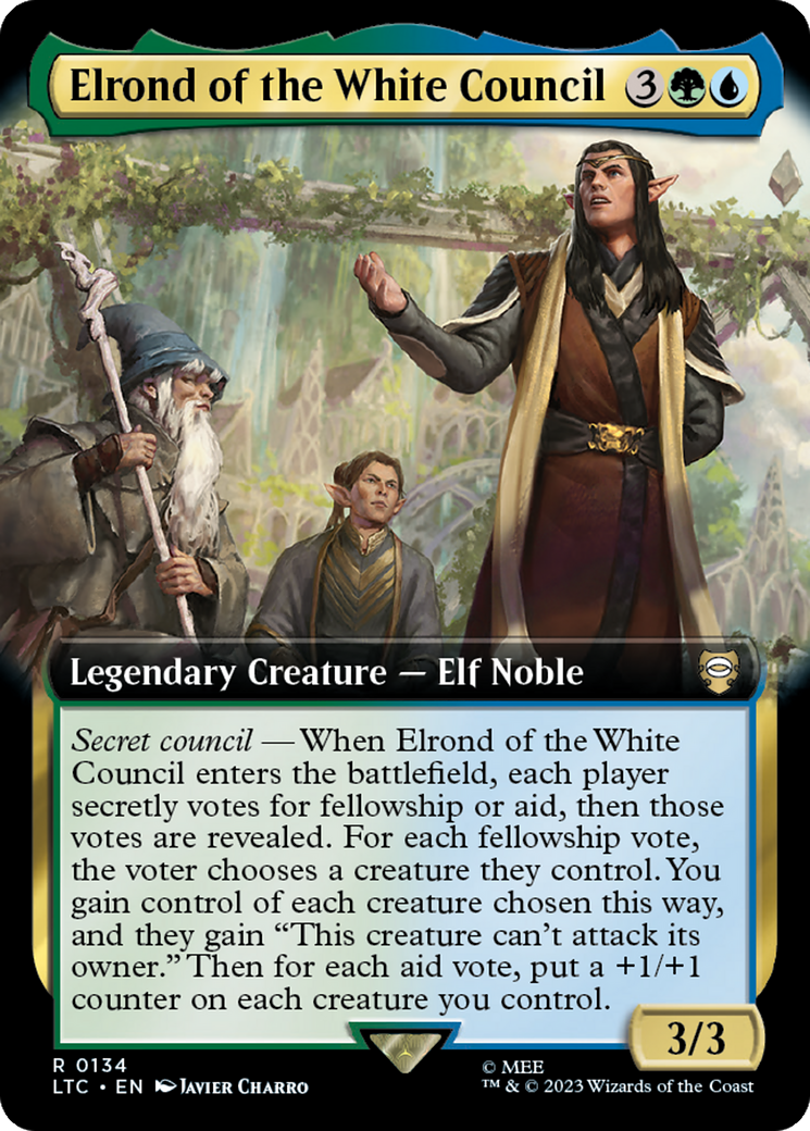 Elrond of the White Council (Extended Art) [The Lord of the Rings: Tales of Middle-Earth Commander] MTG Single Magic: The Gathering    | Red Claw Gaming