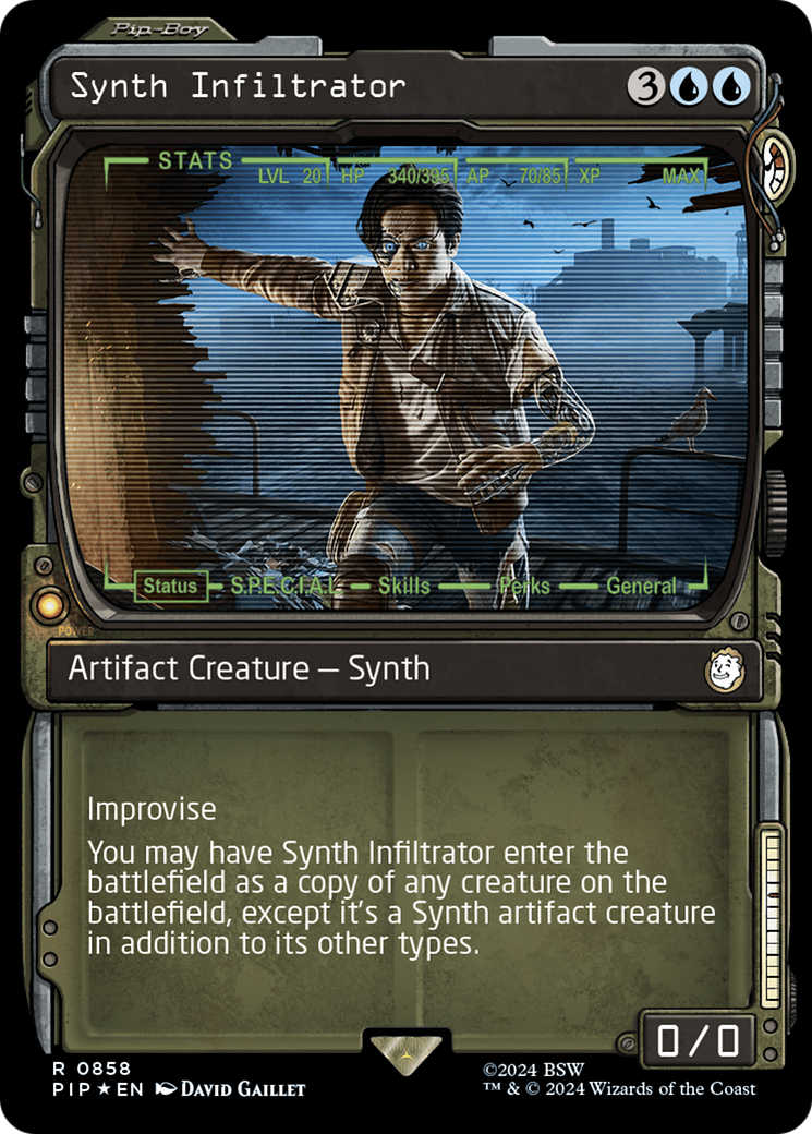 Synth Infiltrator (Showcase) (Surge Foil) [Fallout] MTG Single Magic: The Gathering    | Red Claw Gaming