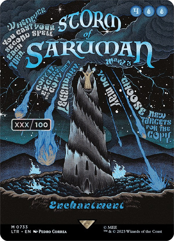 Storm of Saruman (Borderless Poster) (Serialized) [The Lord of the Rings: Tales of Middle-Earth] MTG Single Magic: The Gathering | Red Claw Gaming