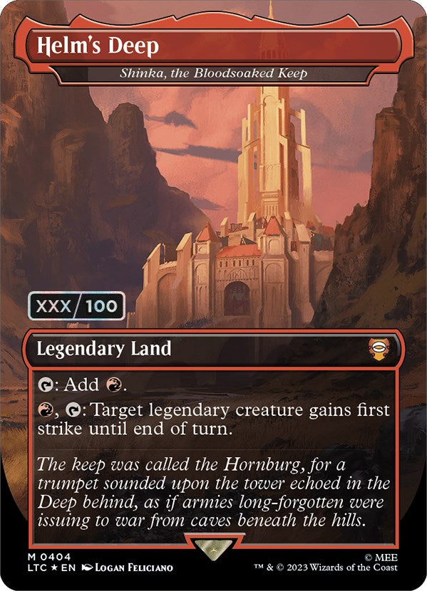 Helm's Deep - Shinka, the Bloodsoaked Keep (Serialized) [The Lord of the Rings: Tales of Middle-Earth Commander] MTG Single Magic: The Gathering    | Red Claw Gaming